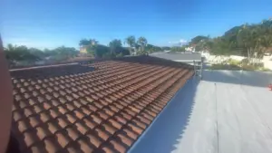 New underlayment being installed on a St. Petersburg roof replacement