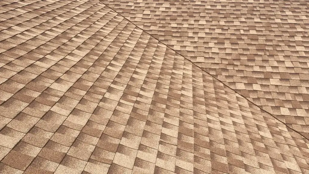 Roofer inspecting shingles during a repair job in St. Petersburg, FL