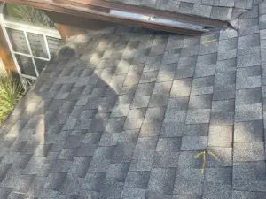 Finished roof repair section on a home in Pinellas County