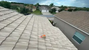 Roofing materials removed during a roof repair job in Hillsborough County
