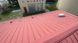 Flashing detail work on a residential roof replacement in Pasco County