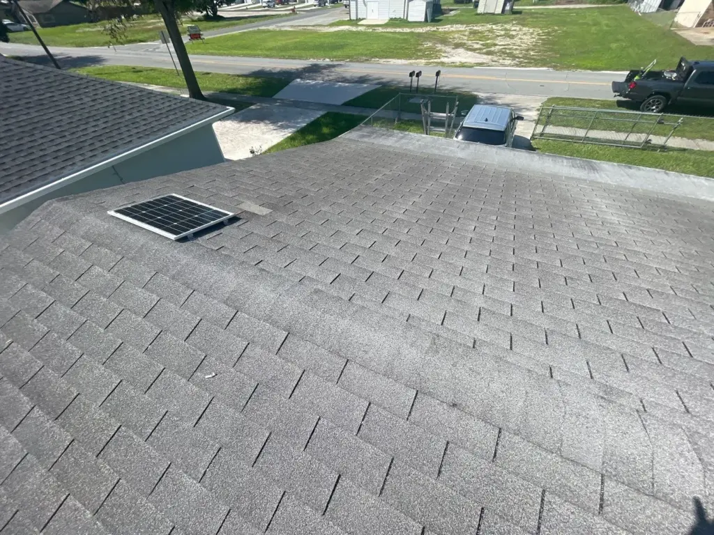Roof replacement in progress on a Wesley Chapel home