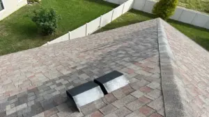 Close-up of flashing repair during a Brandon roof repair job