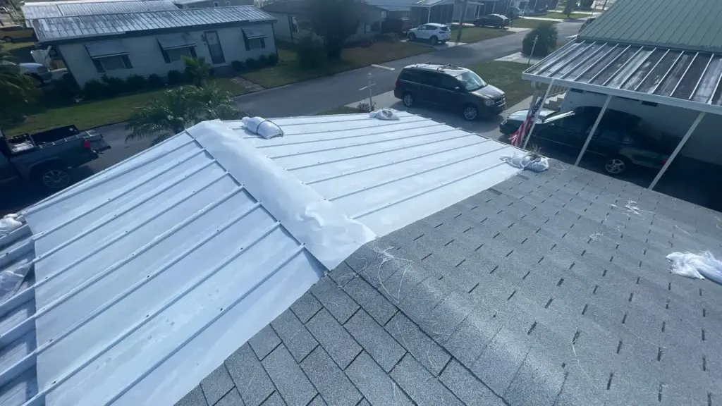 Tear-off during a roof replacement job in Polk County, FL