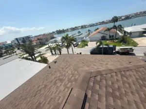 New underlayment being installed during Clearwater roof replacement
