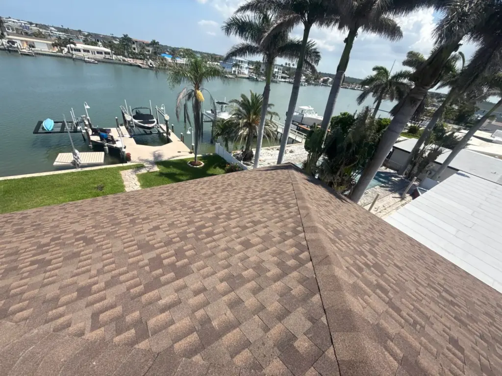 Tear-off stage of roof replacement in Clearwater, FL