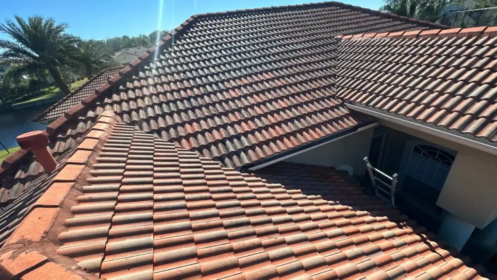 Crew inspecting roof during repair job in Hillsborough County