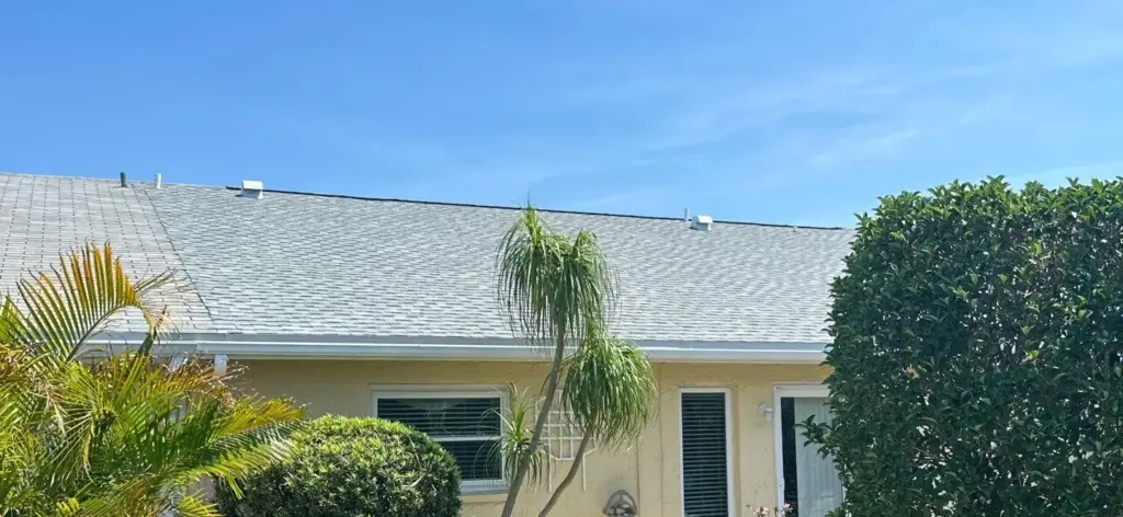 Tear-off in progress during a roof replacement in Hillsborough County, FL