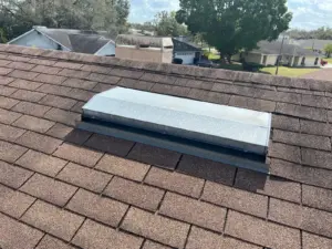 Deck inspection underway on a Polk County roof replacement job