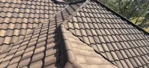 Completed stone-coated metal roof on a St. Petersburg residence