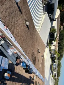 Fresh underlayment going down on a Tampa Bay roof replacement