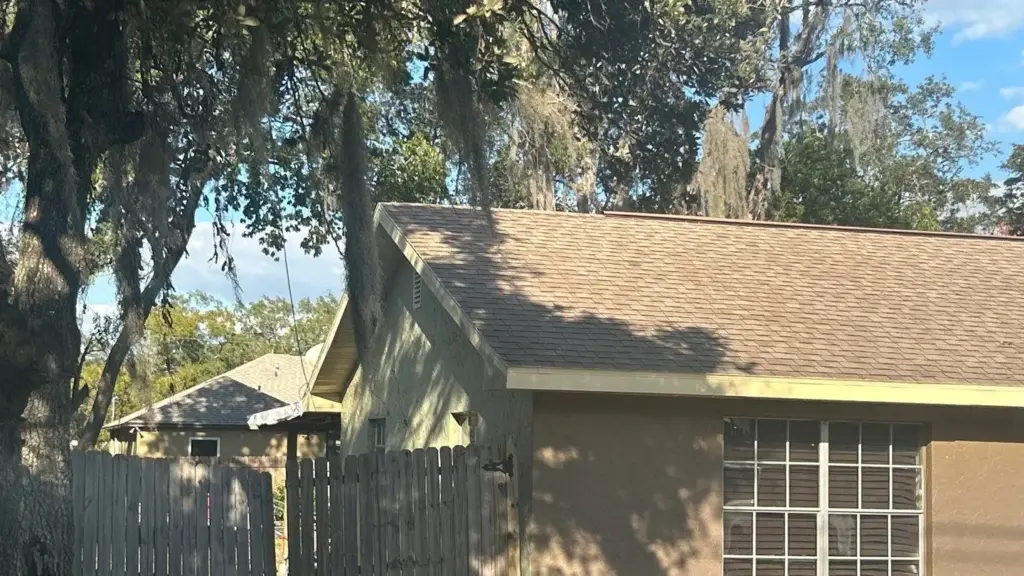 Roof replacement in progress on a Polk County home