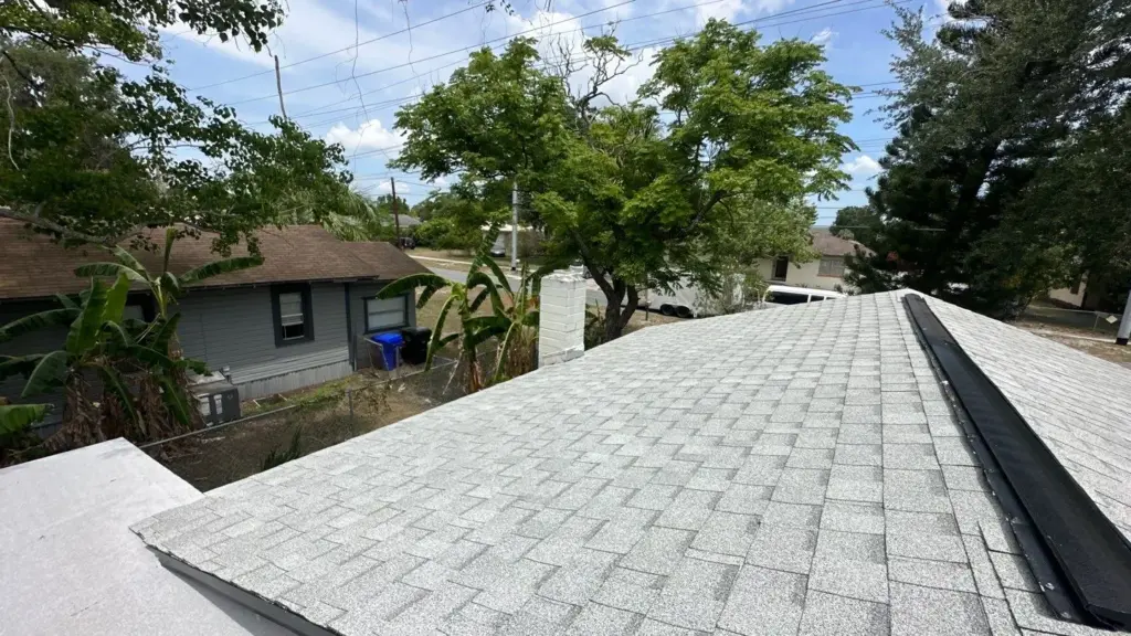 Roof replacement in progress on a Polk County home