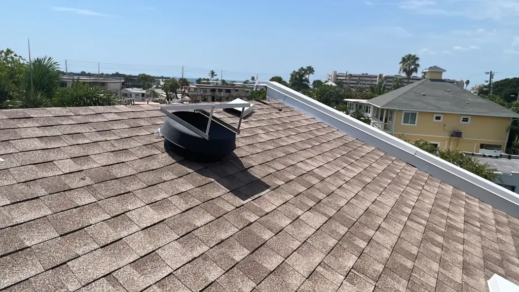 Tear-off in progress during a roof replacement in St. Petersburg, FL