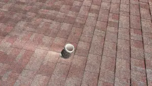 Close-up of shingle work completed during a Brandon roof repair