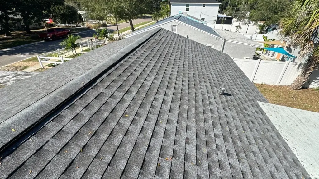 Roof replacement in progress on a St. Petersburg home