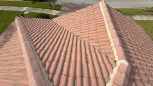 Close-up of a repaired roof section in Hillsborough County