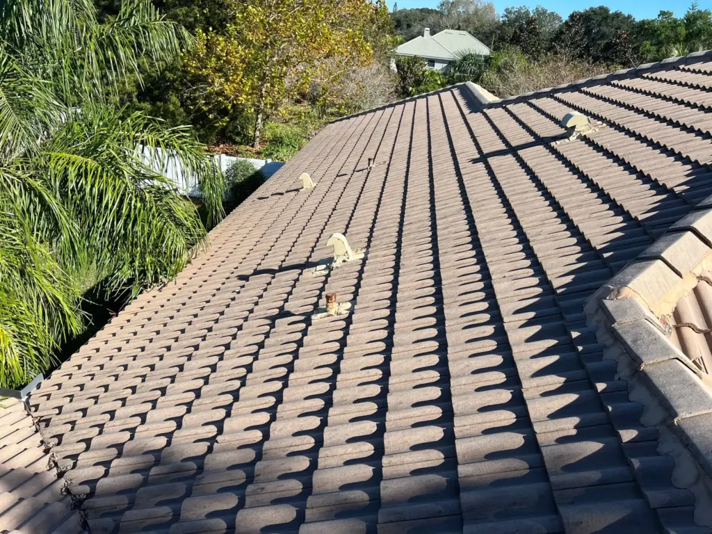 Roof repair work in progress on a Hillsborough County home
