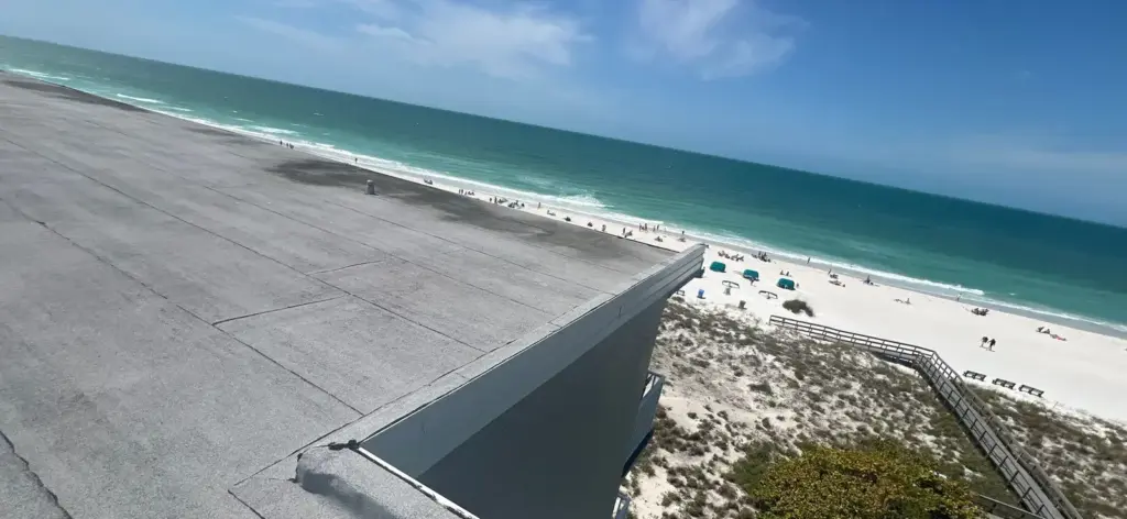Tear-off in progress during a roof replacement in St. Petersburg, FL