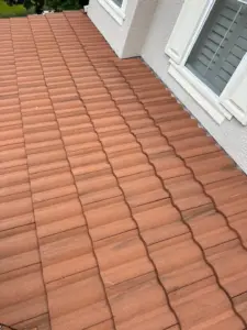 Close-up of repaired roof section during a Hillsborough County job