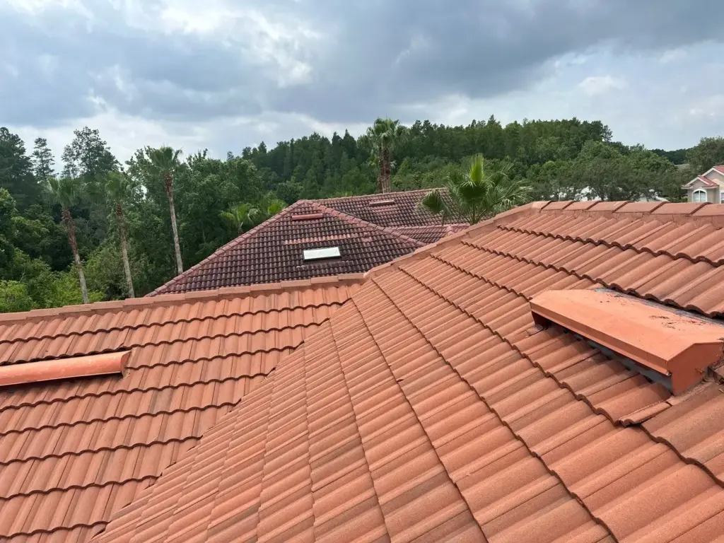 Roofing crew performing a roof repair in Hillsborough County