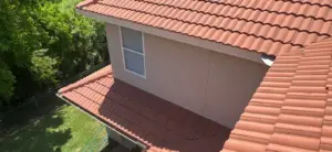 Finished roof repair blending into the roofline in Hillsborough County