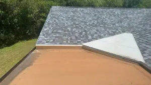 Finished roofline view after a roof replacement in Pasco County
