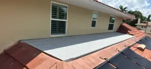Close-up of new tile courses set during a Hillsborough County roofing job