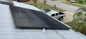 Close-up of completed roof repair work on a residential roof in Seffner, FL