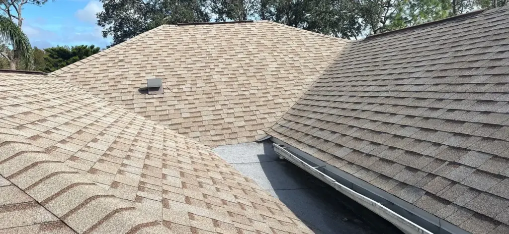 Roof replacement in progress on a home in Lutz, FL