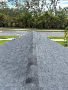 Riverview roof repair in progress with old material removed