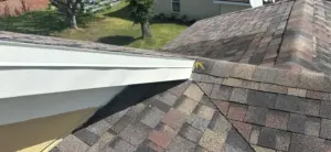 Close-up of completed roof repair work in Hillsborough County, FL