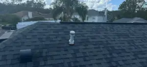 Close-up of repaired roofing section in Valrico, FL