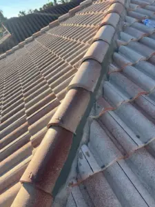 Roofer applying sealant during repair service in St. Petersburg