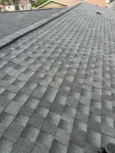 Close-up of repaired roofing section in Hillsborough County