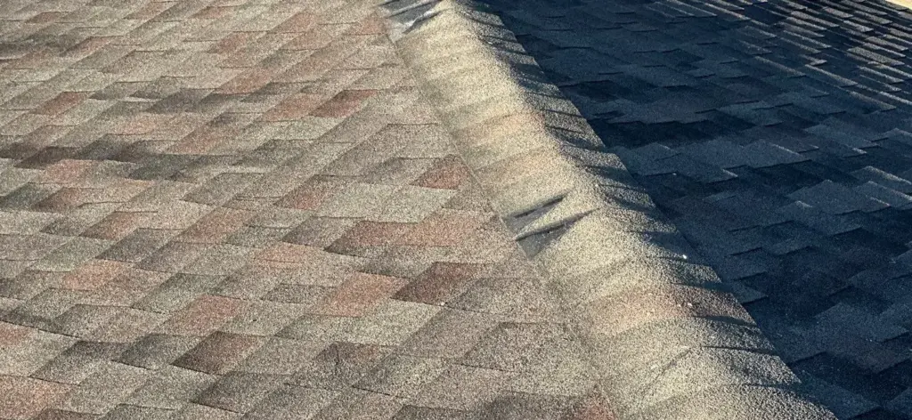 Roof repair work in progress on a home in Hillsborough County