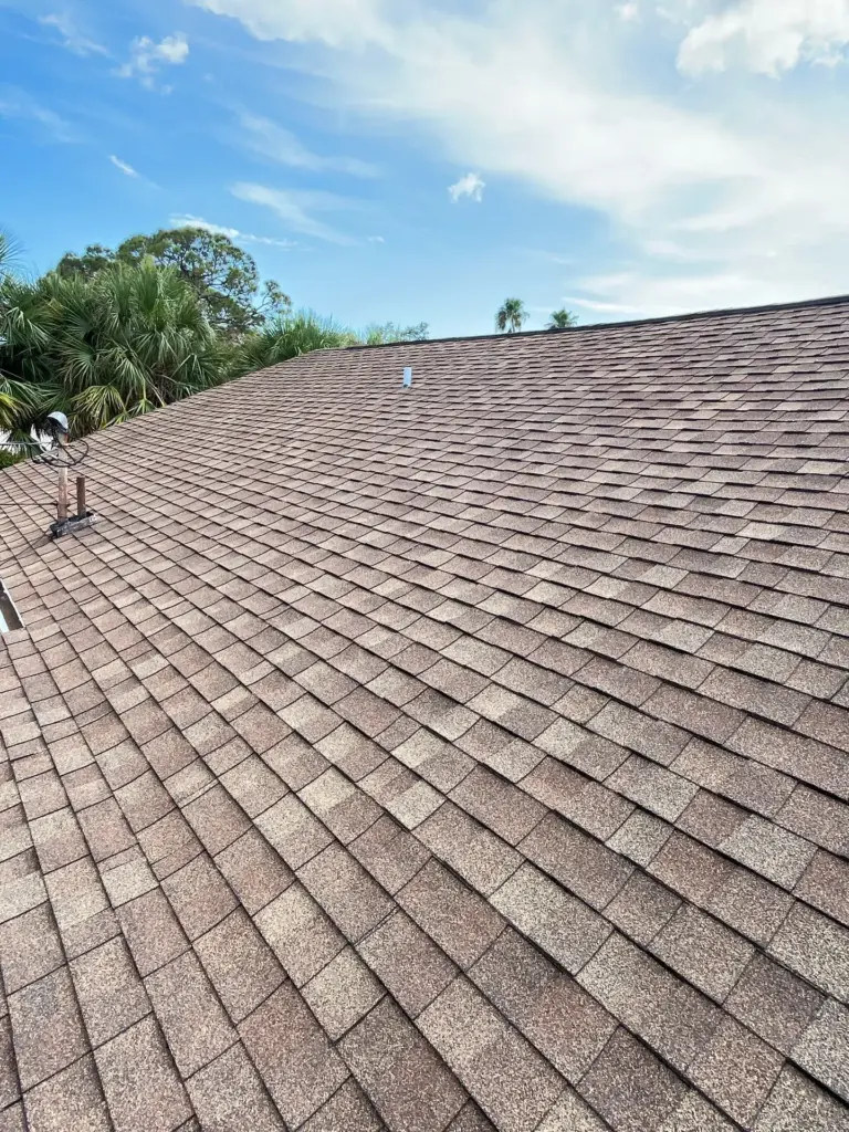 Roof replacement tear-off in progress on a St. Petersburg home
