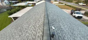 Close-up of flashing work during a residential roof repair in Brandon