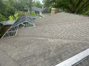 Close-up of flashing work during a roof repair job in Lutz