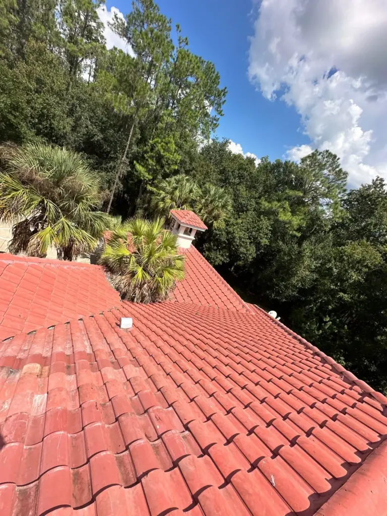 Tile roofing crew at work on a Lutz, FL home