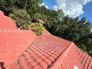 Completed tile roof on a residential home in Lutz, FL