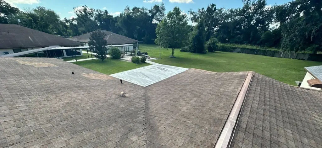 Roof replacement in progress on a Brandon home
