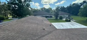 Torn off roof deck during a Brandon roof replacement job