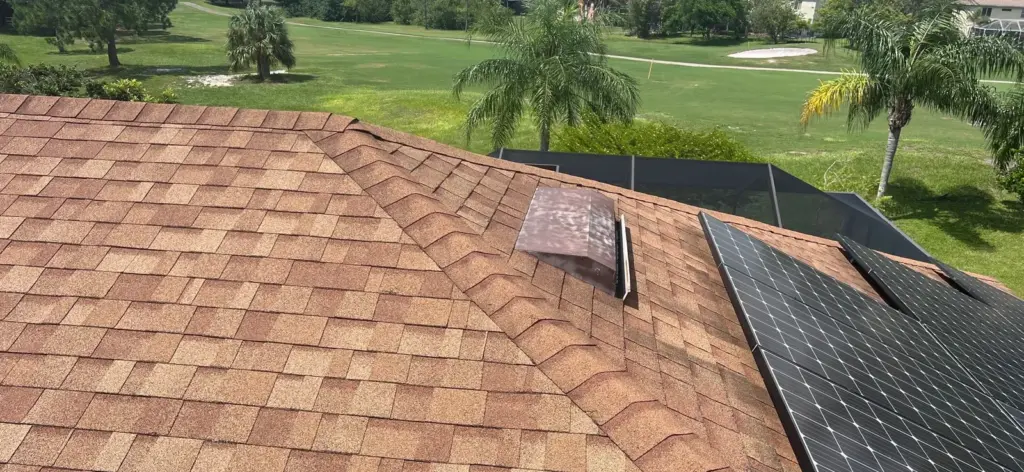 Completed roof repair on a residential home in Riverview, FL